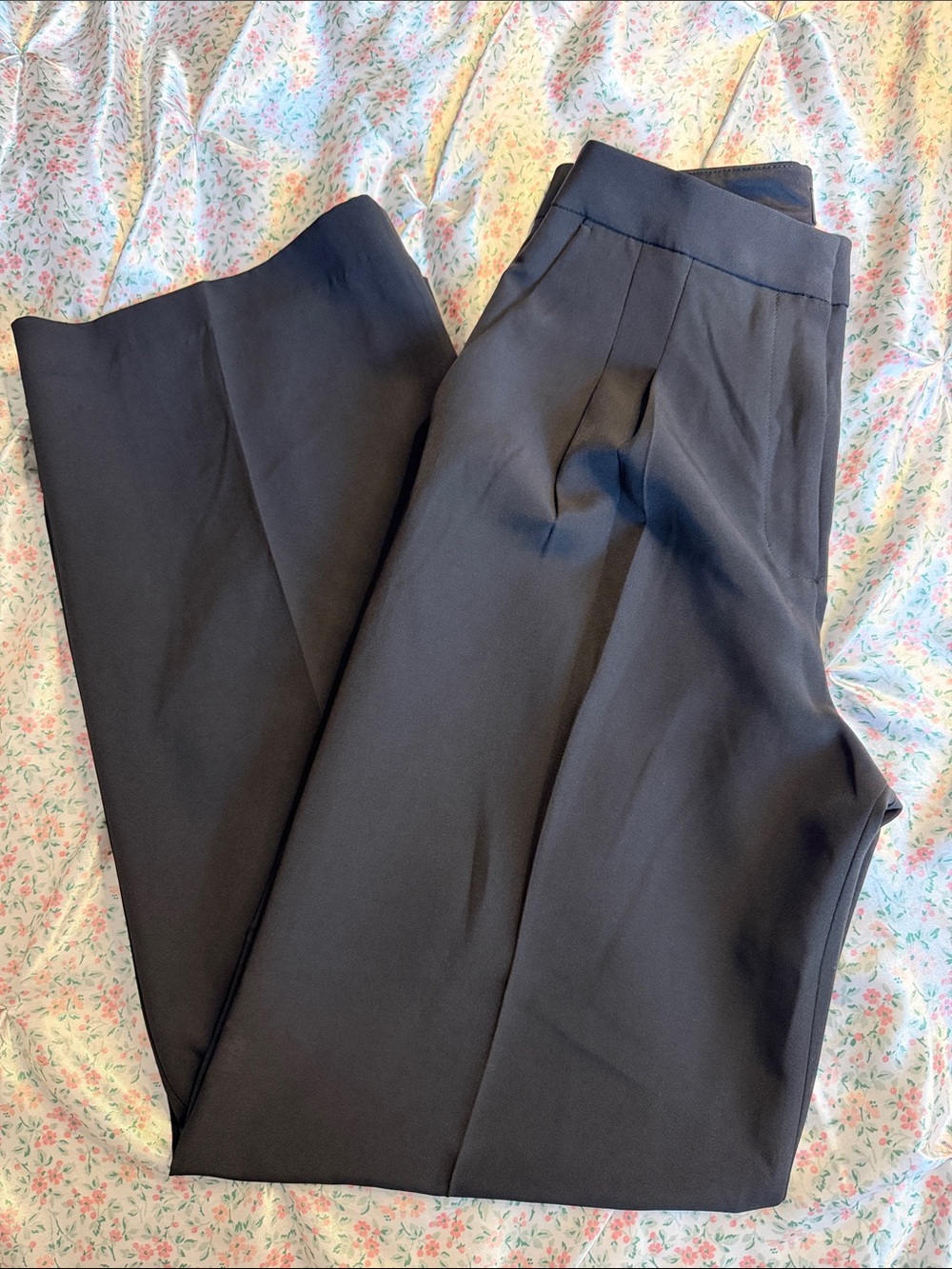 Express Black Super High Rise Wide-Leg Trousers